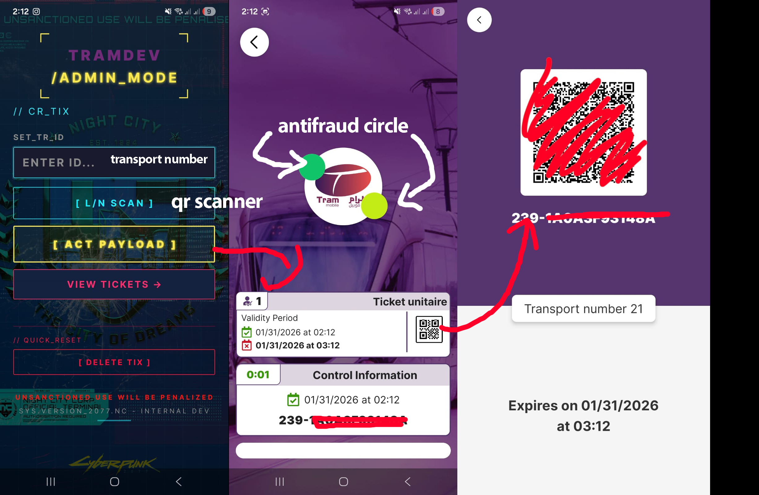 Operation tramway app screenshot
